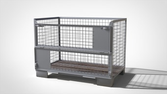 Gitterbox vor weißem Hintergrund