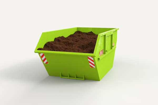 Container befüllt mit Erdaushub
