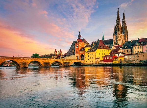 Regensburg im Sonnenuntergang