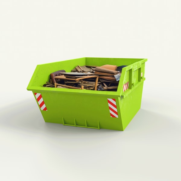 Gefüllter Sperrmüllcontainer