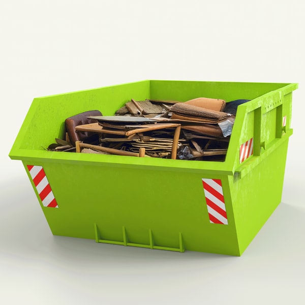 Container mit Sperrmüll gefüllt